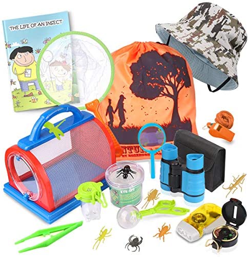 Toys and Games for Autistic Children: Outdoor Explorer Kit & Bug Catcher Kit with Binoculars, Flashlight, Compass, Magnifying Glass, Critter Case and Butterfly Net Great Toys Kids Gift for Boys & Girls Age 3-12 Year Old Camping Hiking Toys and Games for Autistic Children: Outdoor Explorer Kit & Bug Catcher Kit with Binoculars, Flashlight, Compass, Magnifying Glass, Critter Case and Butterfly Net Great Toys Kids Gift for Boys & Girls Age 3-12 Year Old Camping Hiking