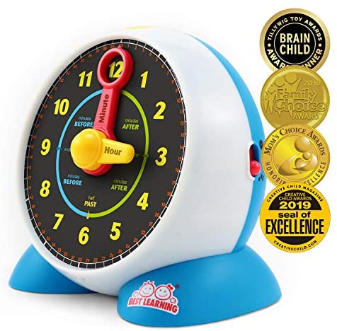 Toys and Games for Autistic Children: BEST LEARNING Learning Clock – Educational Talking Learn to Tell Time Light-Up Toy with Quiz and Sleep Mode Lullaby Music for Toddlers & Kids Ages 3 to 6 Years Old