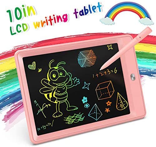 Toys for Toddlers: KOKODI LCD Writing Tablet, 10 Inch Colorful Toddler Doodle Board Drawing Tablet, Erasable Reusable Electronic Drawing Pads, Educational and Learning Toy for 2-6 Years Old Boy and Girls (Pink)