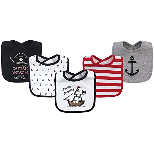 Toys for Babies Under One: Hudson Baby Unisex Baby Cotton Bibs, Pirate Ship, One Size