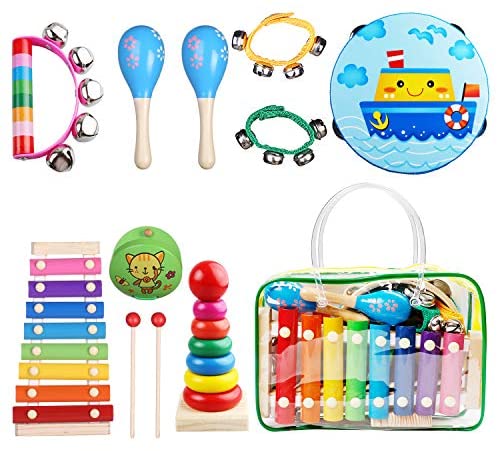 Toys for Babies Under One: Kids Musical Instruments – Childom Musical Instruments Wood Xylophone for Kids Children, Child Wooden Music Shakers Percussion Instruments Tambourine Birthday Gifts Present with Carrying Bag Toys for Babies Under One: Kids Musical Instruments – Childom Musical Instruments Wood Xylophone for Kids Children, Child Wooden Music Shakers Percussion Instruments Tambourine Birthday Gifts Present with Carrying Bag