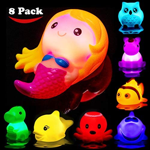 Toys for Babies Under One: Bath Toys for Toddlers Baby 8 Pack Light Up Toys – Bathtub Toy Flashing Colourful LED Light Shower Bathtime For Kids Infants Shark, Clown fish, Owl, Unicorn, Octopus, Dolphin, Dinosaur Mermaid Toys Toys for Babies Under One: Bath Toys for Toddlers Baby 8 Pack Light Up Toys – Bathtub Toy Flashing Colourful LED Light Shower Bathtime For Kids Infants Shark, Clown fish, Owl, Unicorn, Octopus, Dolphin, Dinosaur Mermaid Toys