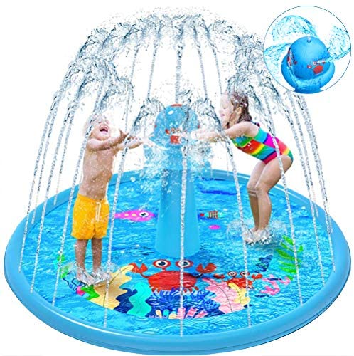 Toys for Toddlers: VATOS Sprinkler Splash Pad for Kids Toddlers, 67″ Kiddie Pool Outdoor Inflatable Water Play Mat Toys for 1-12 Year Old Girls Boys|UFO Rotating Water Spray Column Fun Garden Summer Toys