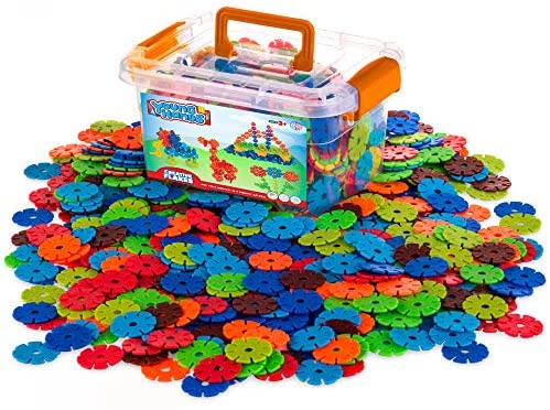 Toys and Games for Pre-Schoolers: Creative Kids Flakes – 600 Piece Interlocking Plastic Disc Set for Fun, Creative Building – Educational STEM Construction Toy for Boys & Girls – Non Toxic, Ages 3+