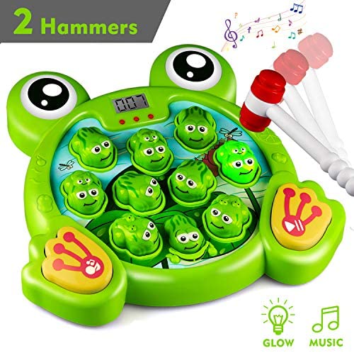 Toys and Games for Autistic Children: KKONES Music Super Frog Game Toddler Toys – 2 Hammers Baby Interactive Fun Toys Toddler Activities Games with Music&Light for Ages 3 4 5 6 7 8 Boys Girls