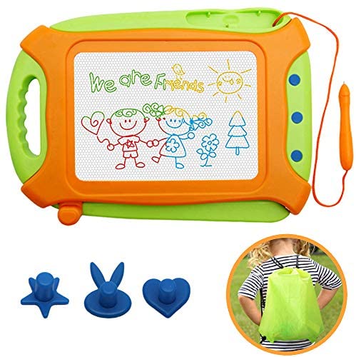 Toys for Toddlers: Wellchild Magnetic Drawing Board for Toddlers,Travel Size Toddlers Toys A Etch Toddler Sketch Colorful Erasable with One Carry Bag Magnet Pen and Three Stampers