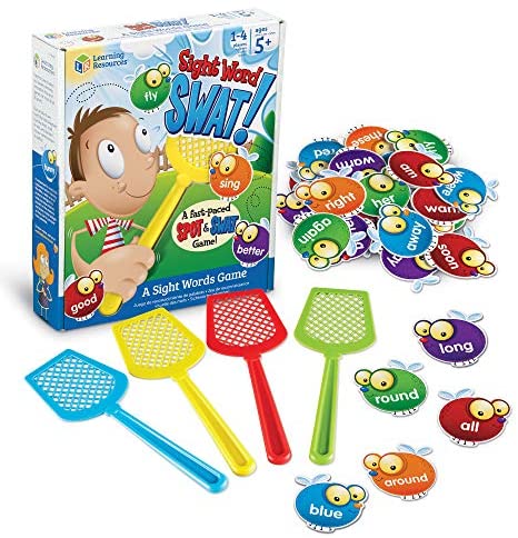 Toys and Games for Pre-Schoolers: Learning Resources Sight Word Swat a Sight Word Game, Homeschool, Visual, Tactile and Auditory Learning, 114 Pieces, Ages 5+