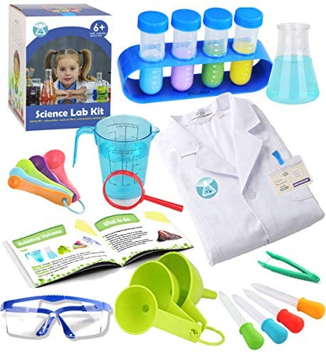 Toys and Games for Pre-Schoolers: UNGLINGA Kids Science Experiment Kit with Lab Coat Scientist Costume Dress Up and Role Play Toys Gift for Boys Girls Kids Age 5 – 11 Christmas Birthday Party