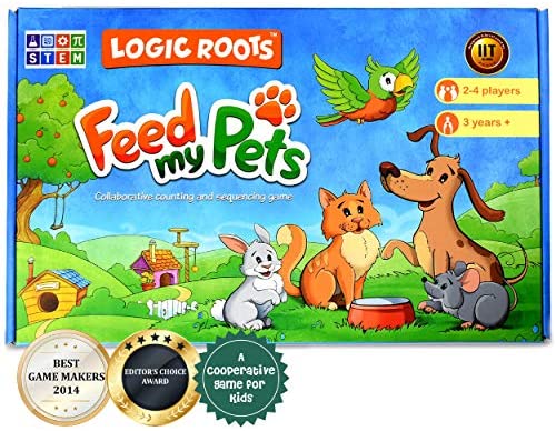 Toys and Games for Pre-Schoolers: LogicRoots Feed My Pet Math Games for Kindergarten and up, Toddlers Toys – Number Recognition, Counting and Sequencing for Kids. 80 Magnetic Tiles and Big Magnetic Board
