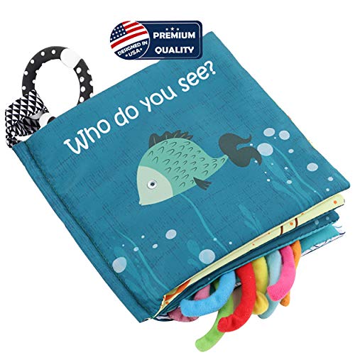 Toys for Babies Under One: Fish Soft Cloth Book, Shark Tails Soft Activity Crinkle Baby Books Toys for Early Education for Babies,Toddlers,Infants,Kids with Teether Ring,Teething Book Baby Shark,Octopus, Ocean Sea Animal Books Toys for Babies Under One: Fish Soft Cloth Book, Shark Tails Soft Activity Crinkle Baby Books Toys for Early Education for Babies,Toddlers,Infants,Kids with Teether Ring,Teething Book Baby Shark,Octopus, Ocean Sea Animal Books