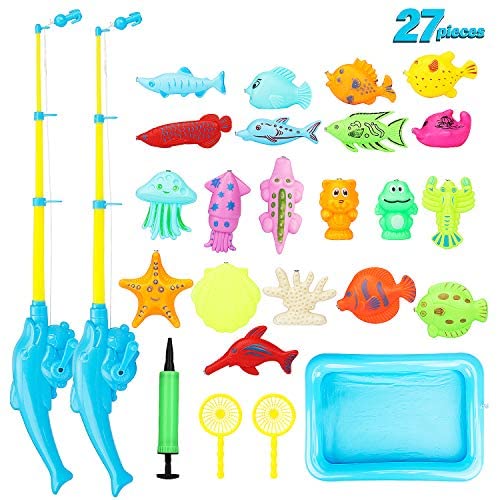 Toys for Toddlers: TOY Life – Kids Magnetic Fishing Game – with Magnetic Kids Fishing Pole, Floating Toy Fish, and Inflatable Play Area – Outdoor Fishing Toys – Bath Toy for Toddlers