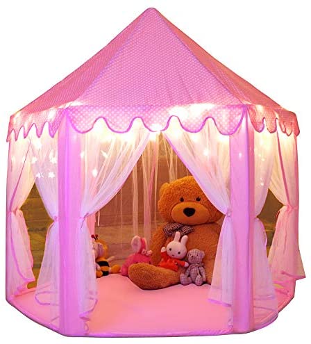 Toys and Games for Autistic Children: Monobeach Princess Tent Girls Large Playhouse Kids Castle Play Tent with Star Lights Toy for Children Indoor and Outdoor Games, 55” x 53” (DxH) Toys and Games for Autistic Children: Monobeach Princess Tent Girls Large Playhouse Kids Castle Play Tent with Star Lights Toy for Children Indoor and Outdoor Games, 55” x 53” (DxH)