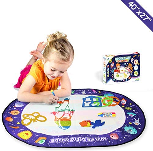 Toys for Toddlers: Heeku Aqua Magic Doodle Mat – 40×27, Kids Painting Writing Water Doodle Board Toy, Educational Toys for Age 3+ Toddler, Girls & Boys Gift (Planet)