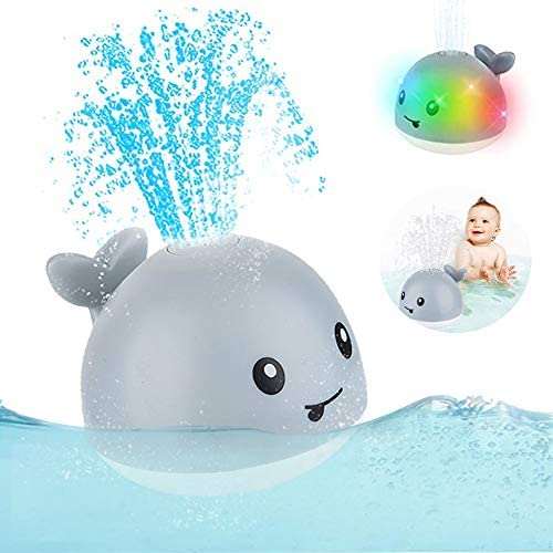 Toys for Toddlers: 2020 Updated Baby Bath Toys, Light Up Bath Toys with LED Light, Sprinkler Bathtub Toys for Toddlers Infant Kids Boys Girls, Whale Spray Water Bath Toy, Bathtub Shower Pool Bathroom Toy for Baby