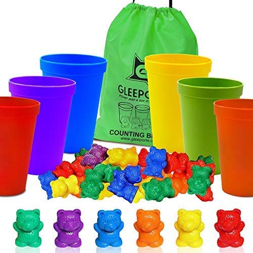 Toys and Games for Autistic Children: Gleeporte Colorful Counting Bears with Coordinated Sorting Cups | Sorting, Math Skills | (67 Pcs Set) | 60 Bears | 6 Cups | Storage Bag, Ages 4+ Toys and Games for Autistic Children: Gleeporte Colorful Counting Bears with Coordinated Sorting Cups | Sorting, Math Skills | (67 Pcs Set) | 60 Bears | 6 Cups | Storage Bag, Ages 4+