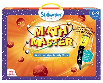 Toys and Games for Pre-Schoolers: Skillmatics Educational Game : Math Master (6-9 Years) | Erasable and Reusable Activity Mats |  Addition, Subtraction, Multiplication, Division, Mental Math Games and More | Learning Tools for Kids