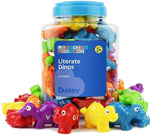 Toys and Games for Pre-Schoolers: Boley 52 Piece Alphabet Dinosaurs – Educational Dinosaur Alphabet Matching Toy Set for Kids, Children, Toddlers – Great Learning Tool for Toddlers to Learn The Alphabet! Bucket Edition