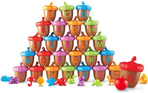 Toys and Games for Pre-Schoolers: Learning Resources Alphabet Acorns Activity Set, 78 Pieces, Homeschool, Visual & Tactile Learning Toy, Ages 3+