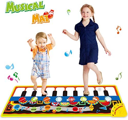 Toys for Toddlers: HOMOFY Piano Music Mat, Kids Early Educational Toys for 1 2 3 Year Old Boys Girls Baby Toddler Gift, 19 Piano Keyboard Dancing Mat Carpet Build-in Speaker & Recording Function