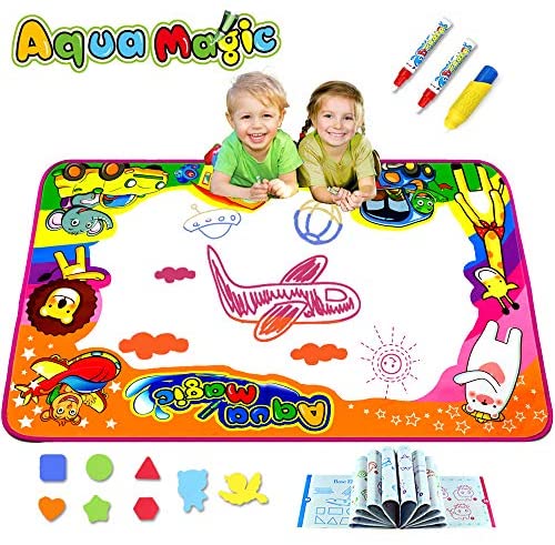 Toys for Toddlers: KULARIWORLD Aqua Magic Doodle Mats Toys for Kids Toddlers Paint Water Drawing Mat Educational Toy Large Size for Boys Girls Gift Age 2,3,4,5,6 Year Old 34.6″ X 22.8″