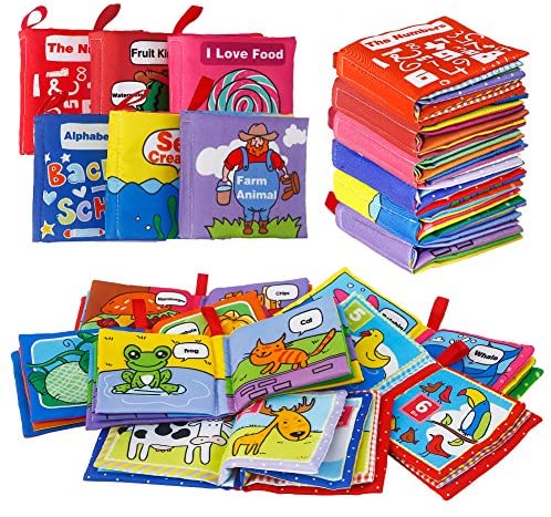 Toys for Babies Under One: FunsLane Soft Cloth Books for Babies First Year Gift, Baby Activity Fabric Non-Toxic Crinkle Books, for Infants Boys and Girls Early Educational Learning Toys, Perfect for Baby Shower(Pack of 6) Toys for Babies Under One: FunsLane Soft Cloth Books for Babies First Year Gift, Baby Activity Fabric Non-Toxic Crinkle Books, for Infants Boys and Girls Early Educational Learning Toys, Perfect for Baby Shower(Pack of 6)