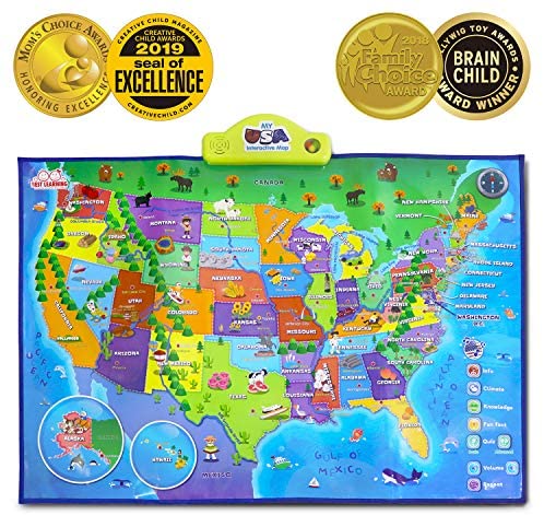 Toys and Games for Pre-Schoolers: BEST LEARNING i-Poster My USA Interactive Map – Educational Talking Toy for Kids of Ages 5 to 12 Years