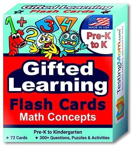Toys and Games for Pre-Schoolers: TestingMom.com Gifted Learning Flash Cards – Math Concepts for Pre-K – Kindergarten – Addition, Subtraction, Counting, & More for CogAT Test, Iowa Test, NNAT Test, OLSAT, NYC Gifted and Talented