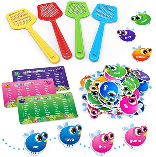 Toys and Games for Pre-Schoolers: SpringFlower Sight Word Game, Swat a Sight Word Educational Toy for Age of 3,4,5,6 Year Old Kids, Boys & Girls,Homeschool ,Visual, Tactile and Auditory Learning, 120 Pieces