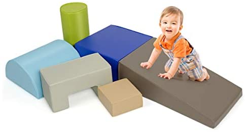 Toys for Toddlers: Costzon 6-Piece Kids Crawl and Climb Foam Play Set, Colorful Baby’s Foam Blocks to Crawling, Climbing, Walking, Children’s Educational Software Composite Toy for Toddlers, Preschoolers (Woodland)