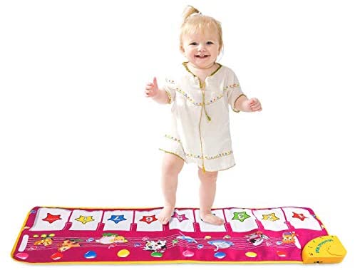 Toys for Babies Under One: M SANMERSEN Piano Mat, Musical Keyboard Playmat 39.5″ Electronic Music Animal Touch Play Blanket Funny Xmas Gift Toy