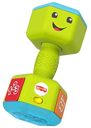 Toys for Toddlers: Fisher-Price Laugh & Learn Countin’ Reps Dumbbell rattle toy with music, lights and learning content for baby and toddler ages 6-36 months, GJW57