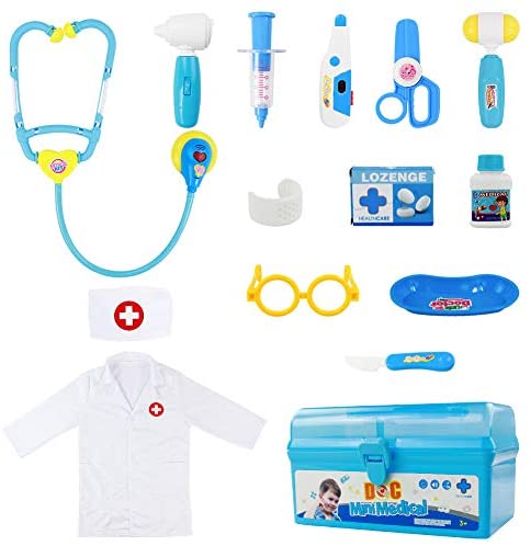 Toys and Games for Pre-Schoolers: Doctor Kits for Kids Medical Set Toys Doctor Coat Indoor Family Games Dress Up Costume Role Pretend Play Birthday Gifts for Toddlers Boys Girls 3 4 5 6 Years Old