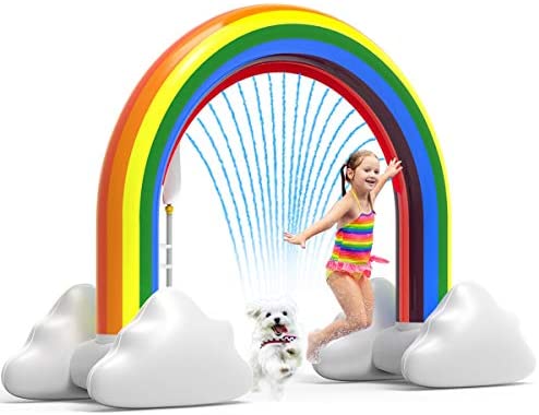 Toys for Babies Under One: Rainbow Sprinkler Toys, Outdoor Inflatable Pools Summer Fun Spray Water Toy, Outside Backyard Family Water/Birthday Party Toy for Children Infants Toddlers,Boys, Girls 3 4 5 6 7 8 Year Old