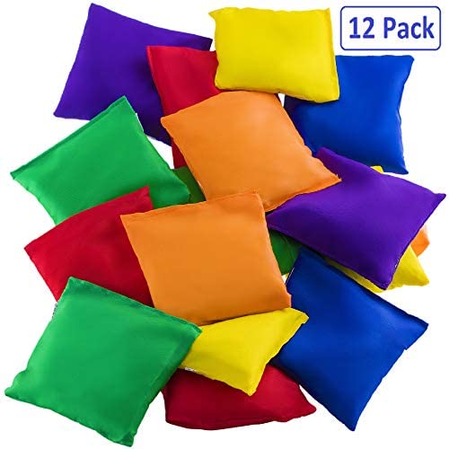 Toys and Games for Pre-Schoolers: Prextex 12 Pack Nylon Bean Bags Fun Sports Outdoor Family Games Bean Bag Toss Carnival Toy Bean Bag Toss Game