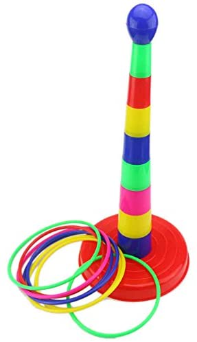 Toys and Games for Pre-Schoolers: Ogrmar 18″ Colorful Plastic Sport Ring Toss Game Set for Kids