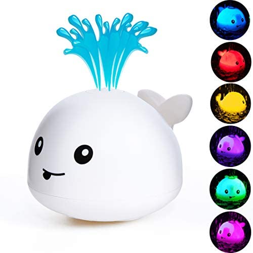 Toys for Toddlers: HLXY Baby Bath Toy, Water Spraying Whale Squirt Toy LED Light Up Bath Toys Bathtub Shower Pool Bathroom Toy for Baby Toddler Infant Kid Water Electronic Induction Sprinkler