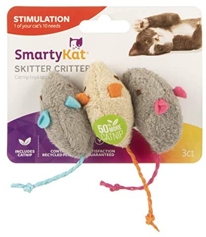 Toys for Babies Under One: SmartyKat Skitter Critters Cat Toy Catnip Mice, 3/pkg