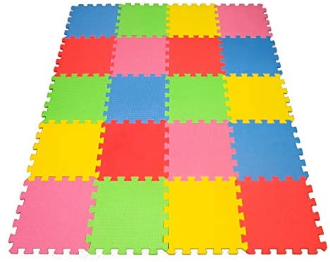 Toys for Babies Under One: Angels 20 XLarge Foam Mats Toy ideal Gift, Colorful Tiles Multi Use, Create & Build A Safe PLay Area Interlocking Puzzle eva Non-Toxic Floor for Children Toddler Infant Kids Baby Room & Yard Superyard