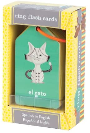 Toys and Games for Pre-Schoolers: Mudpuppy Illustrated Spanish to English Flash Cards – 26 Double-Sided Flash Cards on a Reclosable Ring, Spanish/English Learning Games for Toddlers and Preschoolers