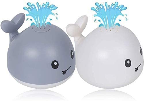 Toys for Toddlers: AOLIGE Baby Light Up Bath Toys for Toddlers 1 2 3 Years Kids Pack of 2 (White and Gray)