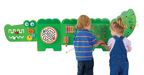 Toys and Games for Autistic Children: LEARNING ADVANTAGE Crocodile Activity Wall Panels – 18M+ – in Home Learning Activity Center – Wall-Mounted Toy for Kids – Toddler Decor for Play Areas