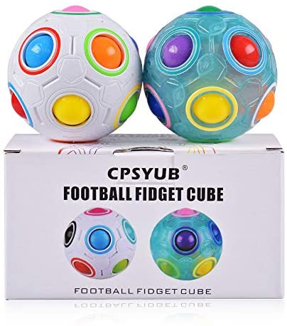 Toys and Games for Autistic Children: CPSYUB Rainbow Magic Ball Cube 2 Pack Magic Rainbow Ball Fidget Sensory Ball Brain Teasers Games for Puzzle Bundle Stress Fidget Toys for Kids or Adults