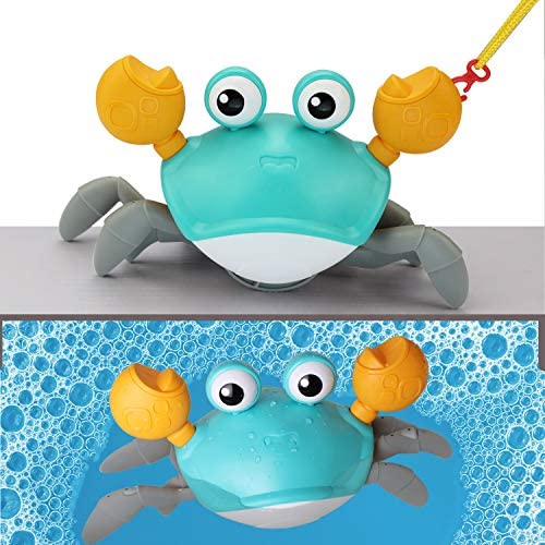 Toys for Toddlers: COUOMOXA Bath Toys for Toddler 1-3 Years Amphibious Cute Wind Up Swimming Crab Bath Toys for Toddlers,Babies,Kids – 2 in 1 Baby Bathtub Pool Toys- Push and Pull Toy,Walking-a-Long Toys