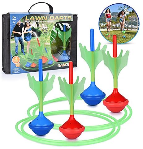 Toys and Games for Pre-Schoolers: Lawn Darts Game – Glow in The Dark, Outdoor Backyard Toy for Kids & Adults | Fun for The Entire Family | Work On Your Aim & Accuracy While Having A Blast