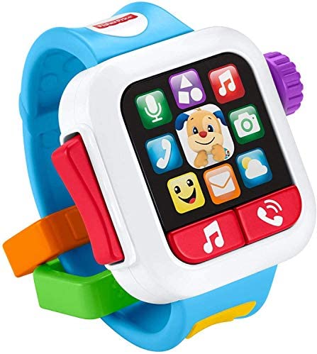 Toys for Toddlers: Fisher-Price Laugh & Learn Time to Learn Smartwatch, Musical Baby Toy, Blue