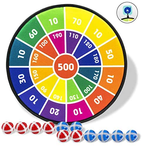 Toys and Games for Autistic Children: Board Games for Kids, Dart Board for Kids with 12 Sticky Balls, Darts Board Set with Hook, Safe & Classic Toy Gift for Boys Girls Ages 3-Year-Old and Up, 14 Inches
