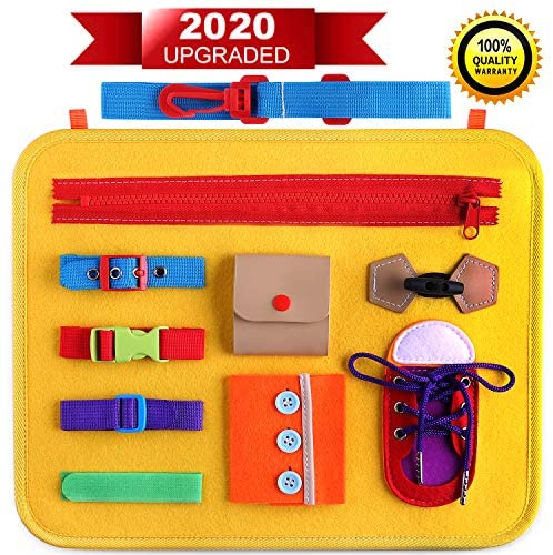 Toys for Toddlers: Giftinthebox Toddler Busy Board, Montessori Toys Basic Skills Board for Toddlers Learning Dress, Educational Learning Toys for 1 2 3 4 5 Year Old Toddlers, Toddler Travel Toys