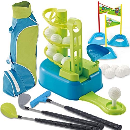 Toys for Toddlers: JOYIN Club Golf Comprehensive Toy Set with 3 Golf Clubs, 3 Club Heads, Deluxe Toy Golf Bag, 15 Training Toy Golf Balls and Accessories, for Toddler Kids Boys and Girls Golf, Outdoor Lawn Sport Toy