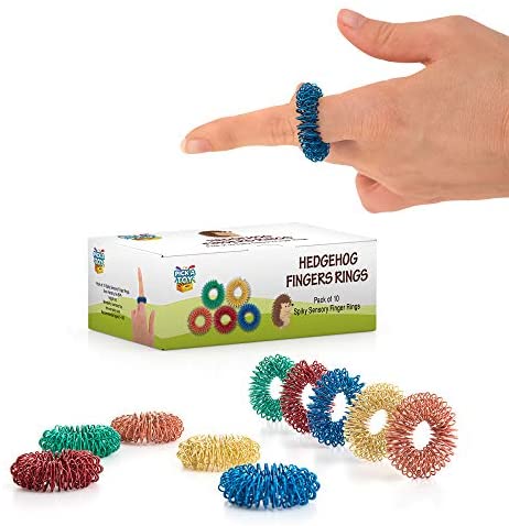 Toys and Games for Autistic Children: Stress Relief Fidget Sensory Toys Set –10 Small Quiet Metal Antistress Fingers Rings For Men, Women, Adults, Teens & 5+ Children – Ideal For People With OCD, ADHD, ADD & Autism Sensory Desk Games