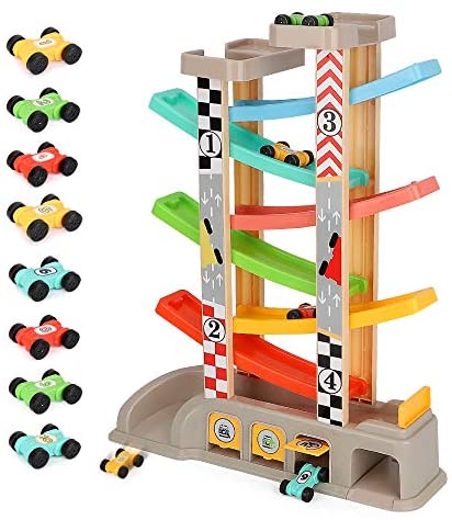 Toys for Toddlers: LBLA Car Ramp Toy for 1 2 3Year Old Boy Gifts, Toddler Toys Car Ramp Racer with 8 Mini Cars,Parking Lot & Gas Station